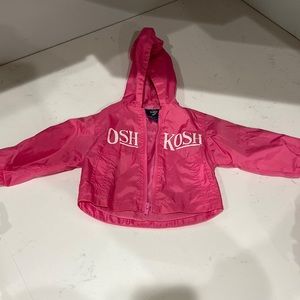 Pink windbreaker / raincoat OshKosh B'Gosh 100% nylon 12 month